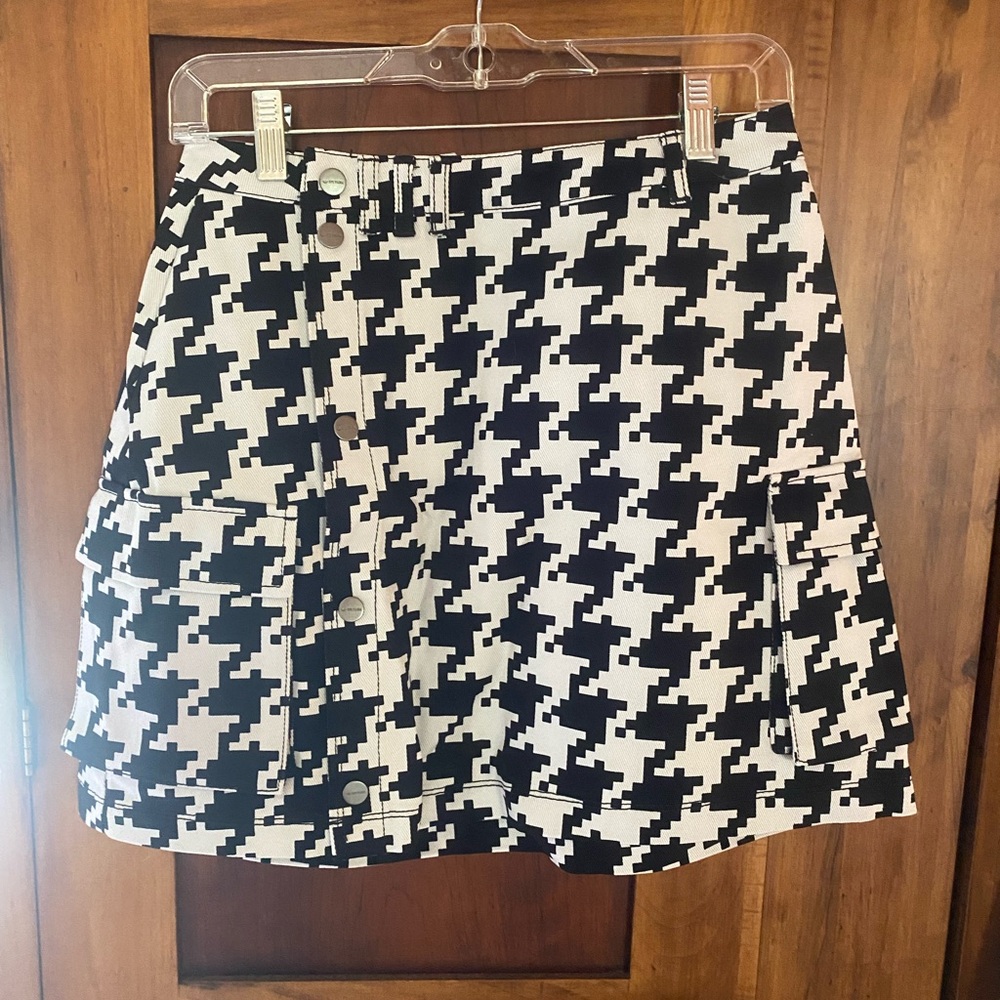 Adidas Ivy Park houndstooth denim miniskirt NWT